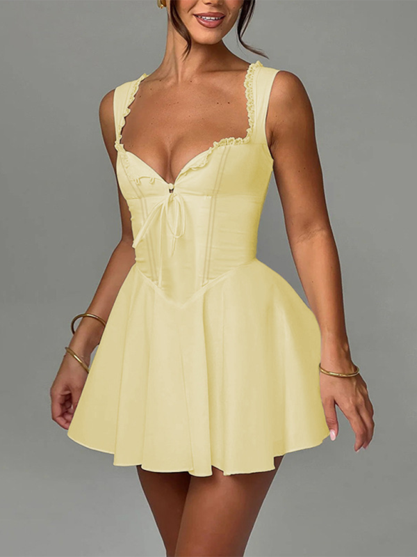 WW | Neues Rückeloses Sling-Spitzenkleid