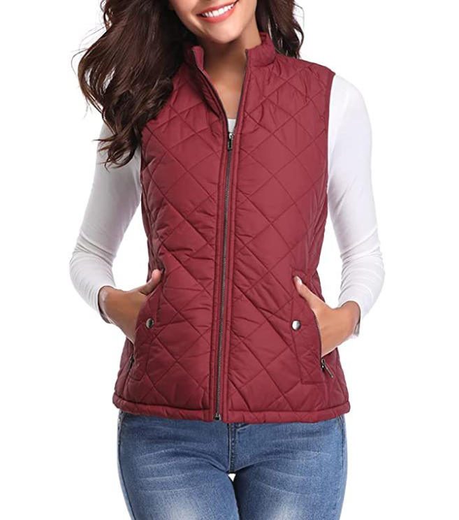 WW | Gestepptes Zip-Up-Weste mit Taschen für Damen