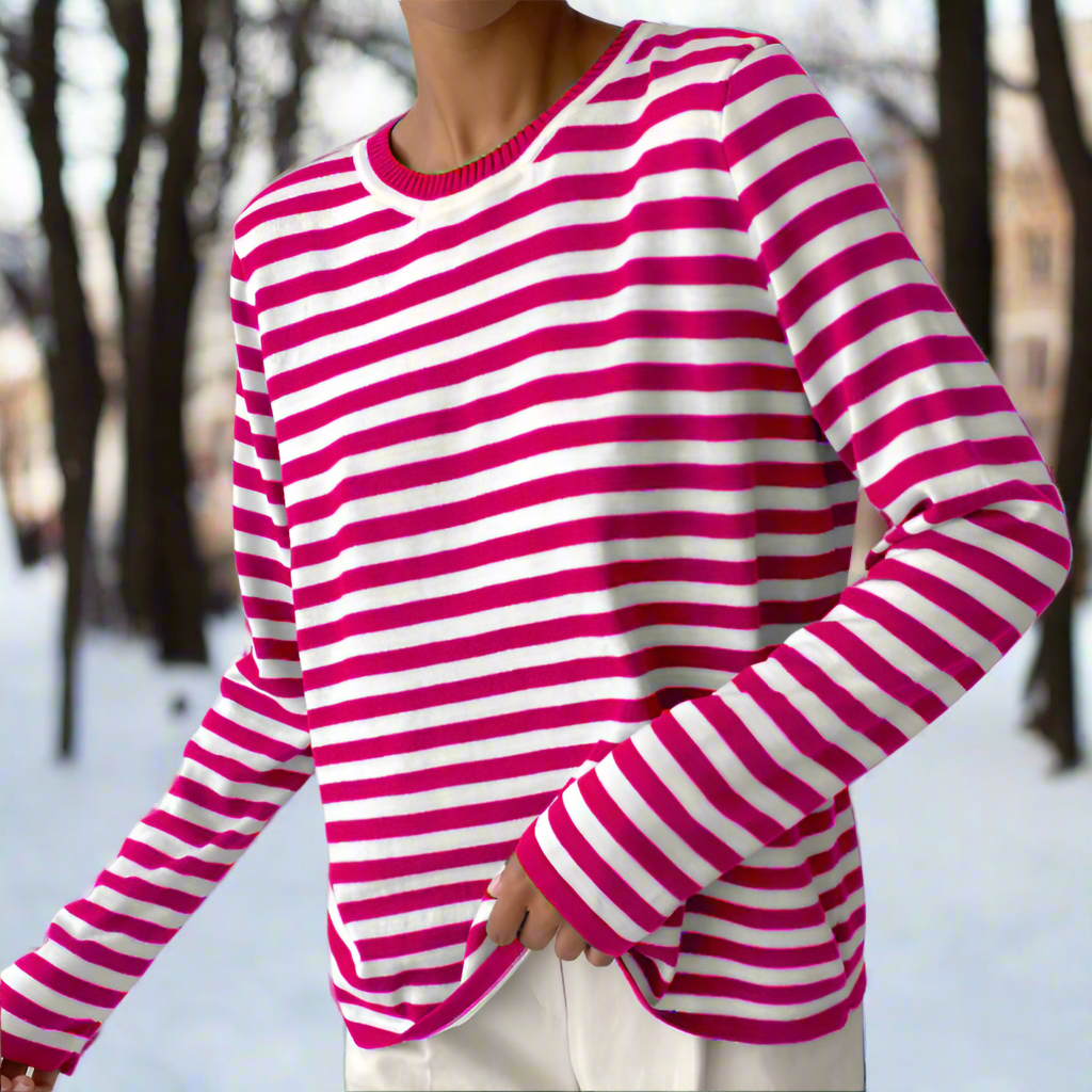 WW | Langarm-T-Shirt - Gestreift - Rundhals - Relaxed Fit - Atmungsaktive Baumwolle