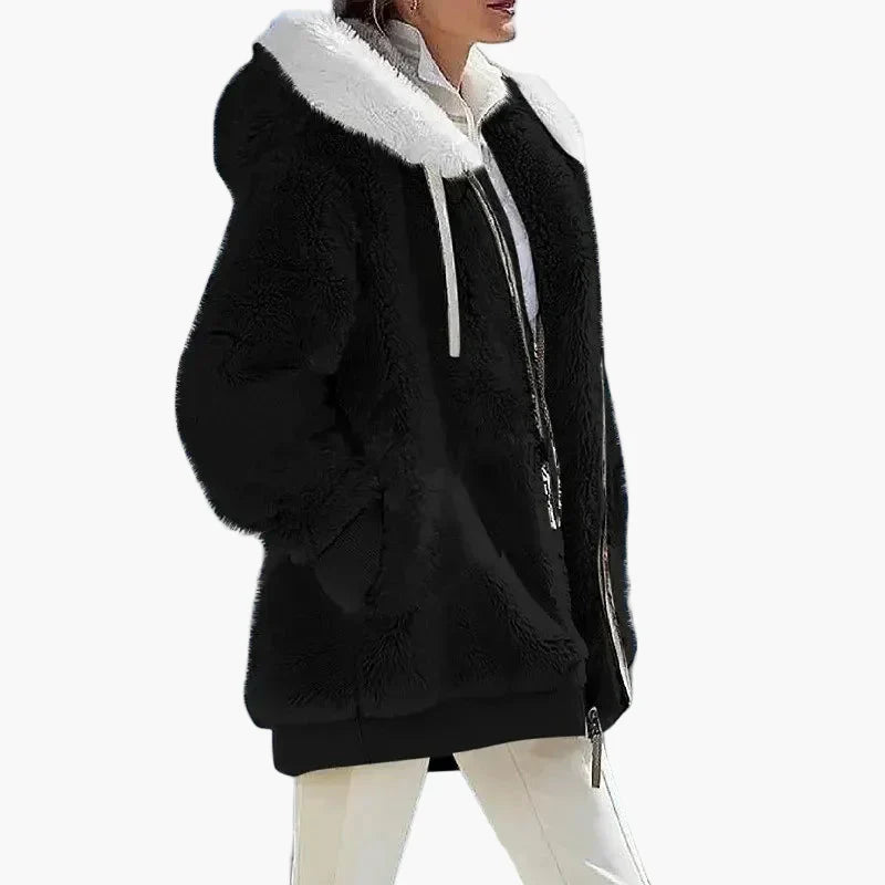 WW | Winter Hooded Jacket in Striped Design - Fashionable Leisure Jacket for Cold Days