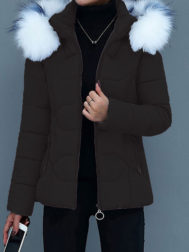 WW | Stilvolle Winterjacke damen mit Fellkragen