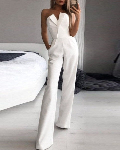 WOLF Red Sleeveless Jumpsuit