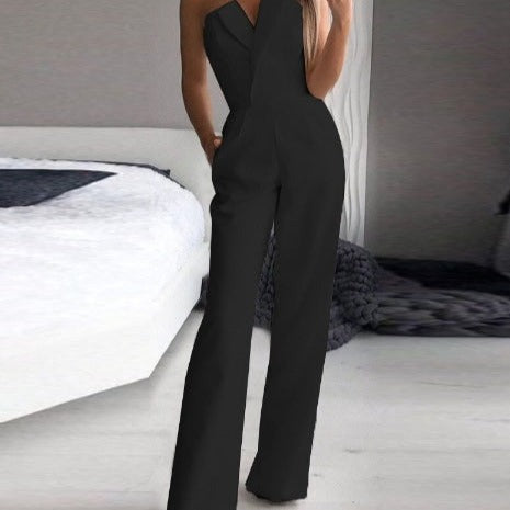 WOLF Red Sleeveless Jumpsuit