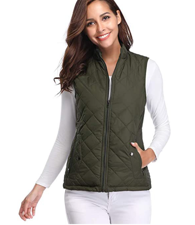 WW | Gestepptes Zip-Up-Weste mit Taschen für Damen