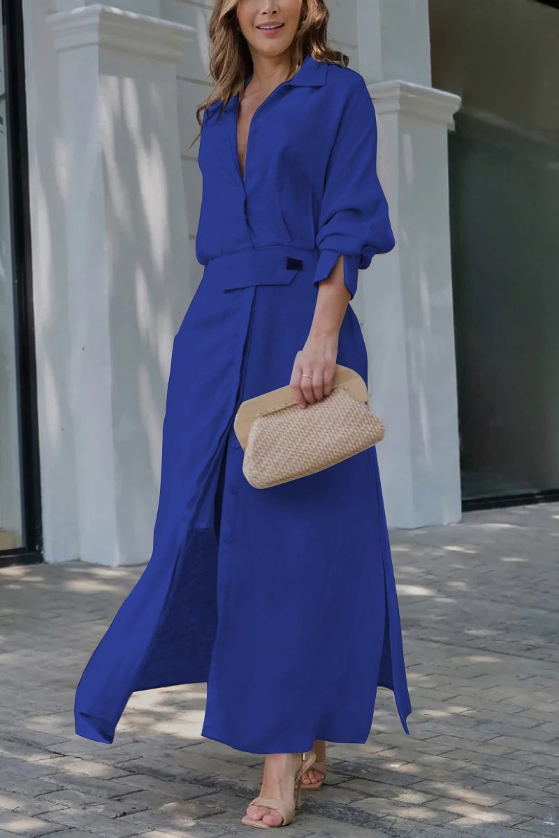 WW | Klassisches Leinen-Maxi-Kleid