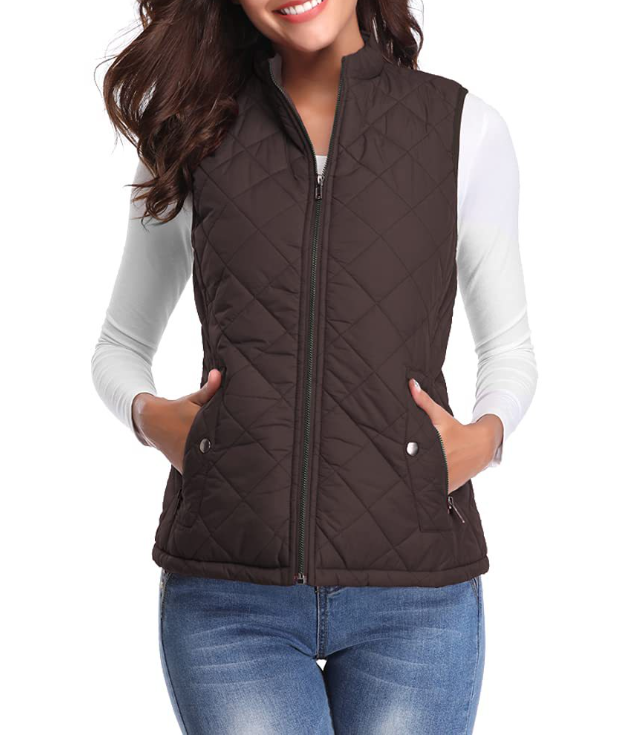 WW | Gestepptes Zip-Up-Weste mit Taschen für Damen