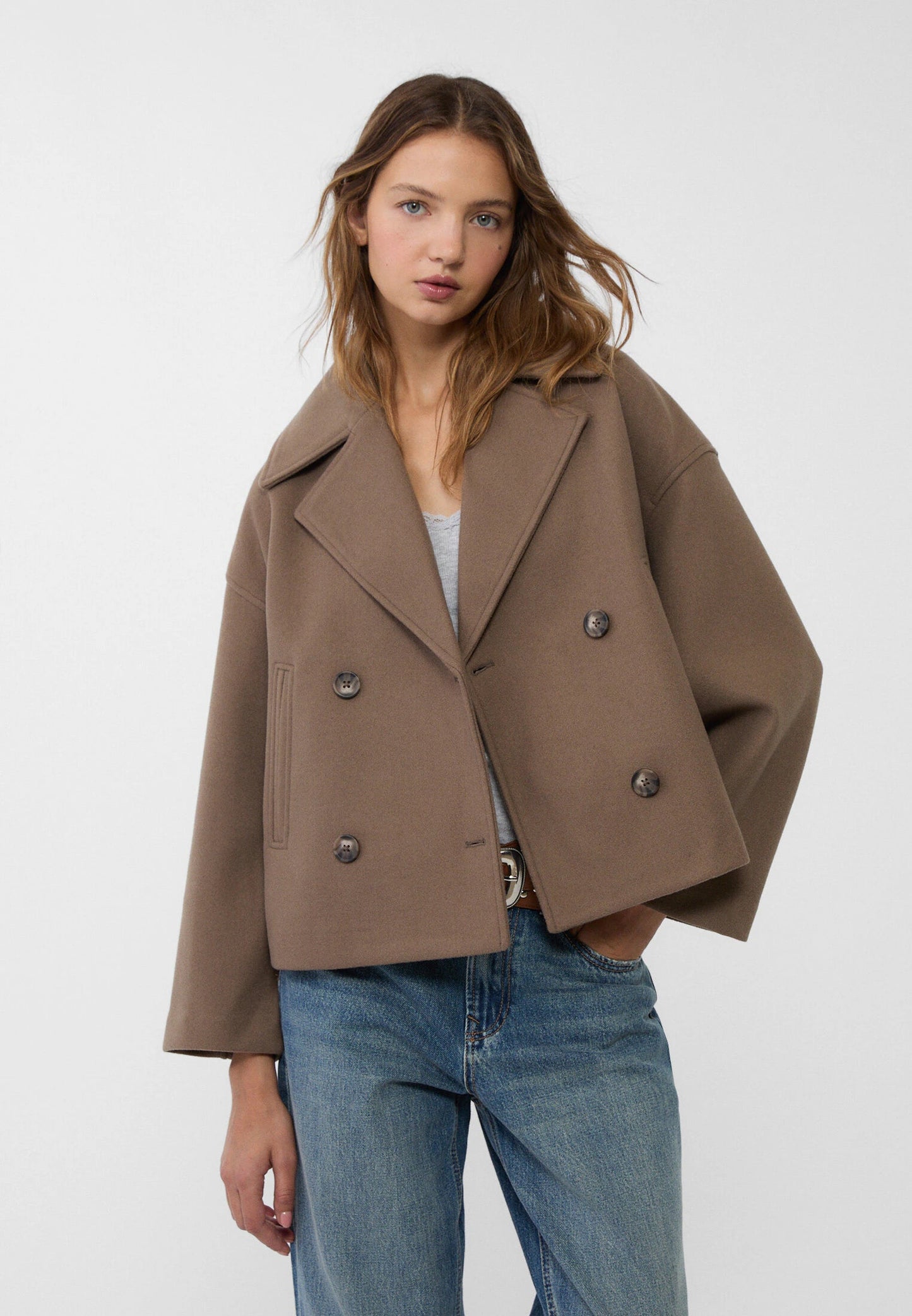 WW | Double-breasted Short Jacket Timeless Elegance Structured Style