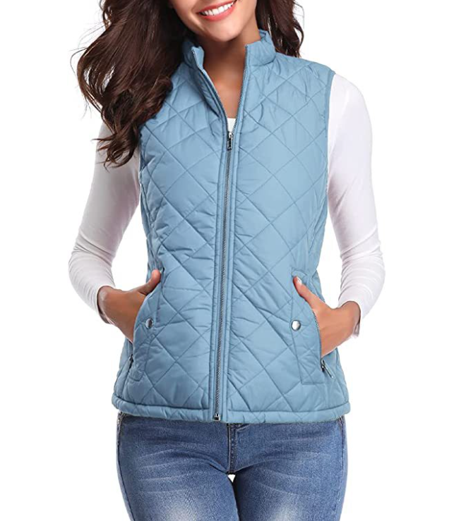 WW | Gestepptes Zip-Up-Weste mit Taschen für Damen