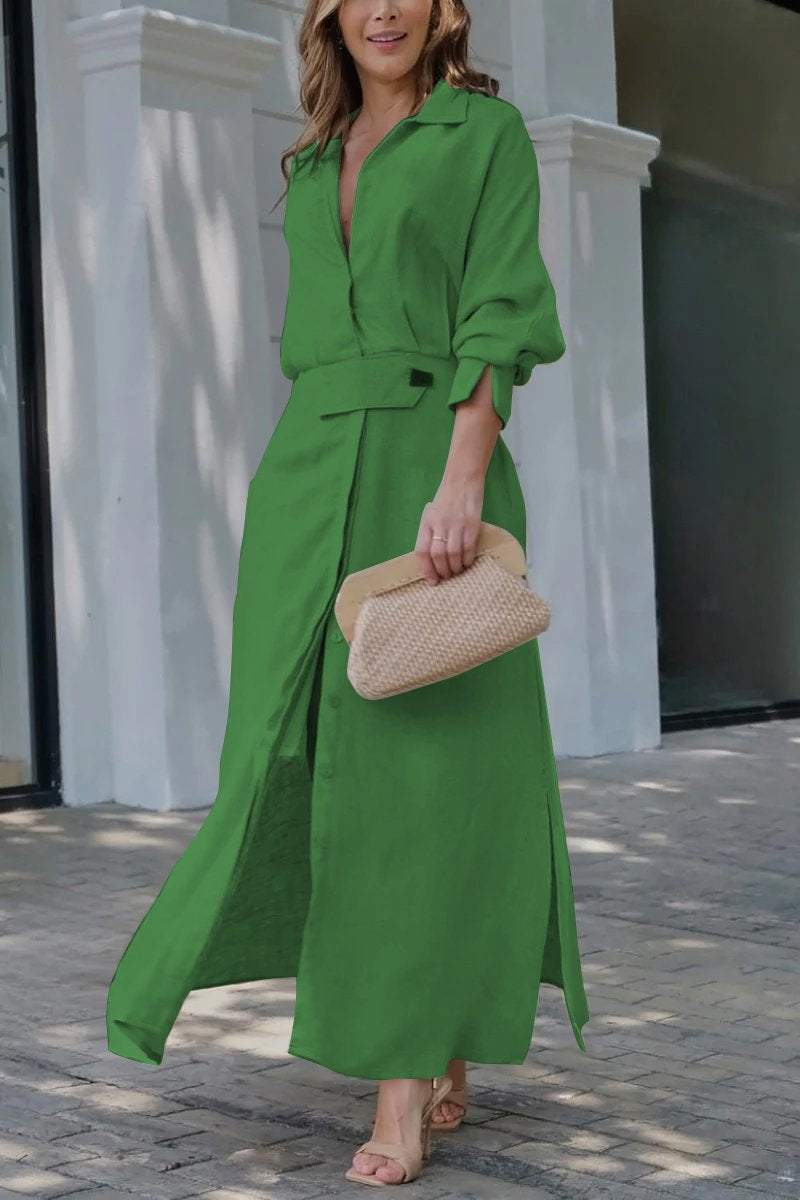 WW | Klassisches Leinen-Maxi-Kleid