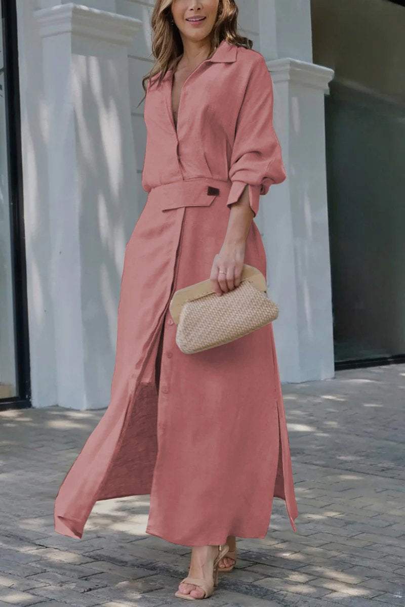 WW | Klassisches Leinen-Maxi-Kleid