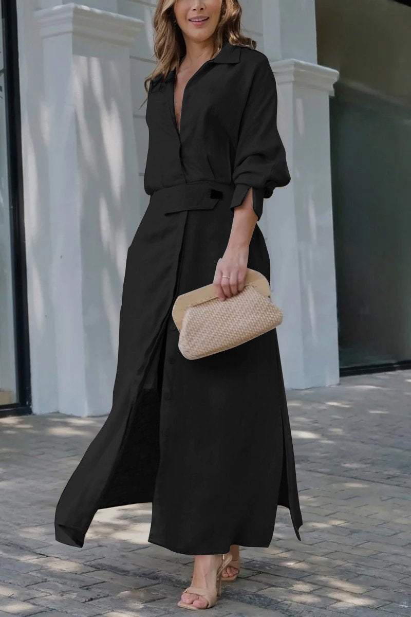 WW | Klassisches Leinen-Maxi-Kleid