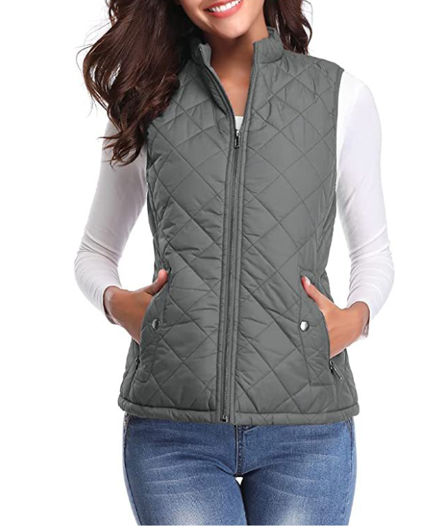 WW | Gestepptes Zip-Up-Weste mit Taschen für Damen