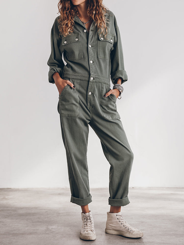 WW | Women's Utility Jumpsuit with Long Sleeves and Pockets