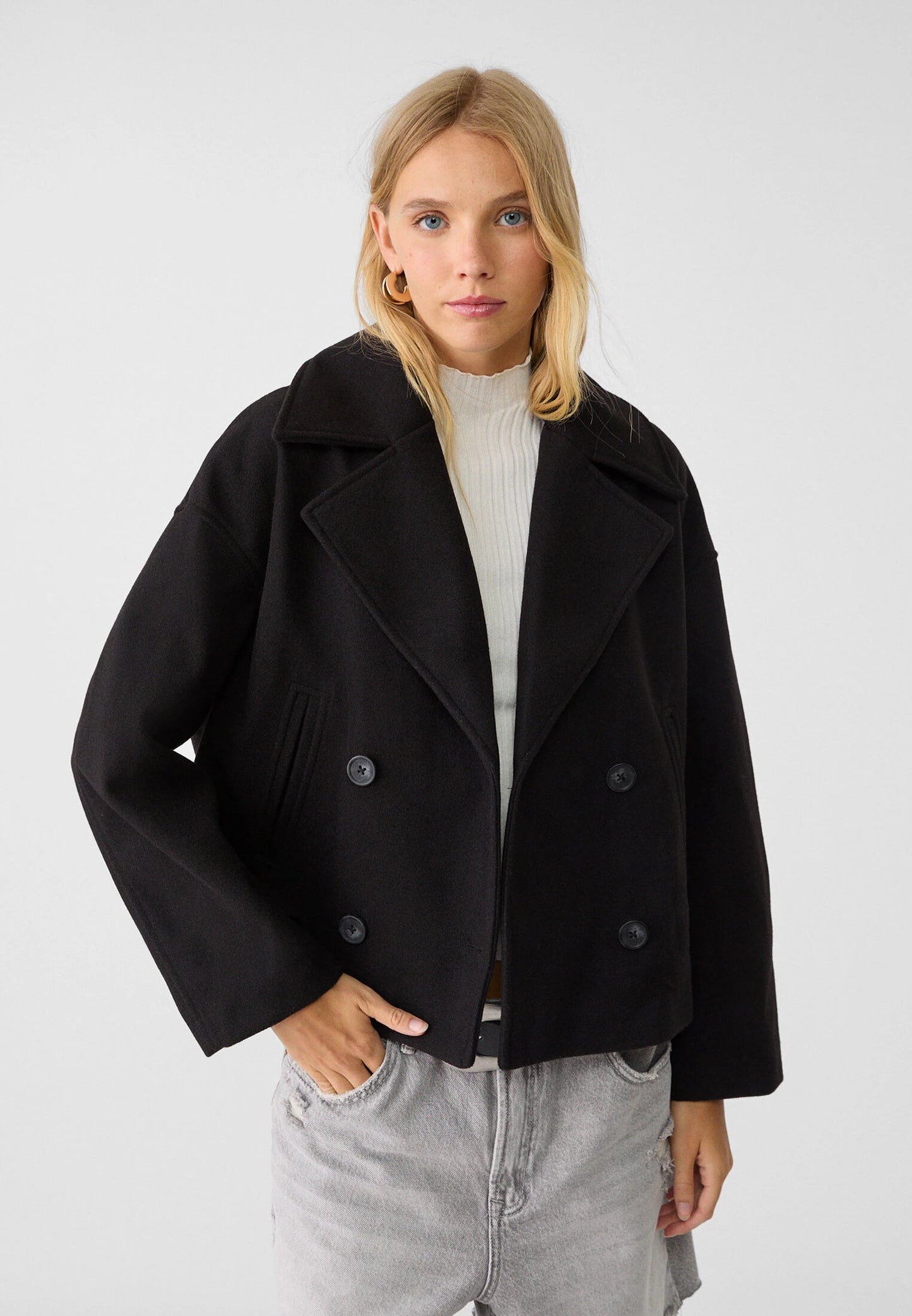 WW | Double-breasted Short Jacket Timeless Elegance Structured Style