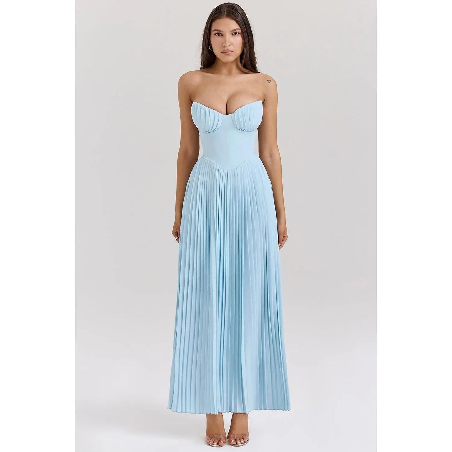 WW | Luxuriöses Schulterfreies Maxikleid