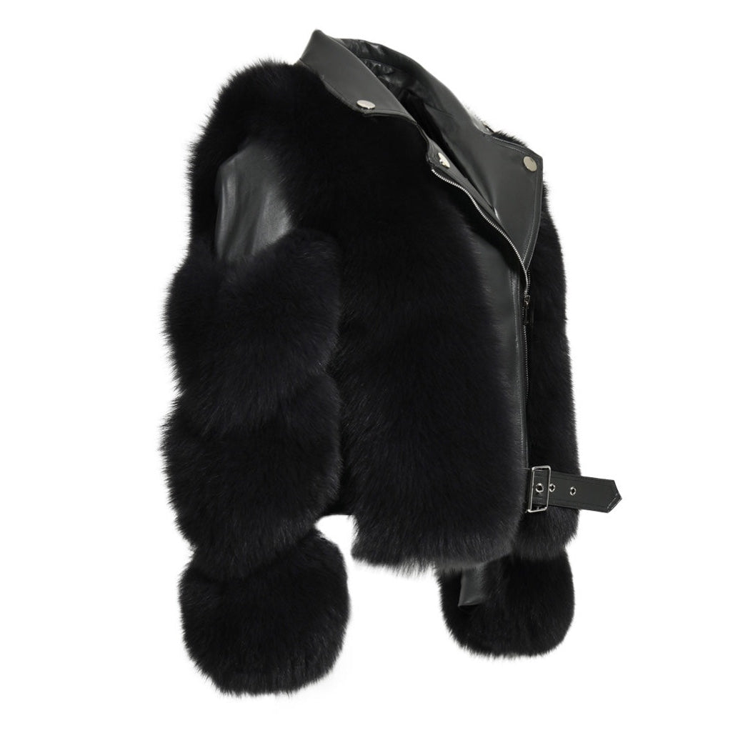 WW | Fell Bikerjacke - Luxuriöses Schichtungsstück - Gürteldesign - Winter Glam