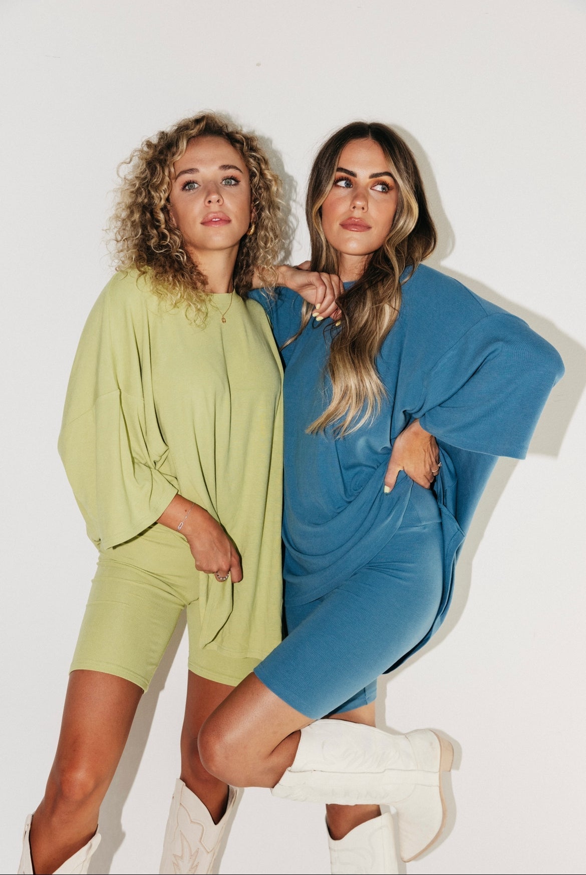 WW | Damen Lounge Satz Mit Oversize T-shirt Und Biker Shorts