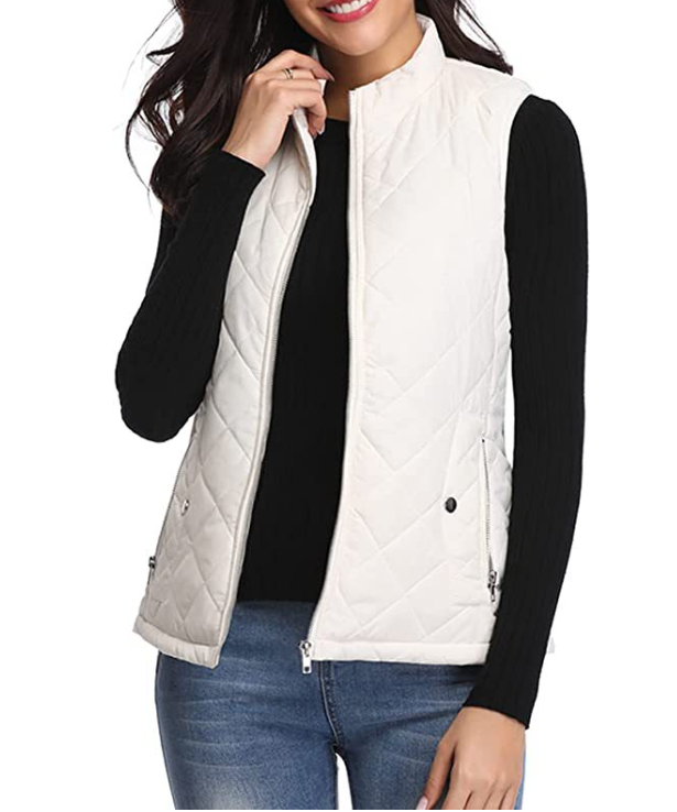 WW | Gestepptes Zip-Up-Weste mit Taschen für Damen