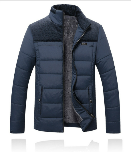 WW | Men's Winter Jacket with High Collar and Zipper Design
