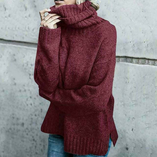 WW |  Oversize-Rollkragenpullover aus Wolle für Damen - Komfortable Streetwear für Damen