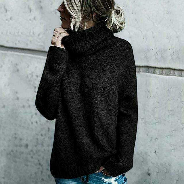 WW |  Oversize-Rollkragenpullover aus Wolle für Damen - Komfortable Streetwear für Damen