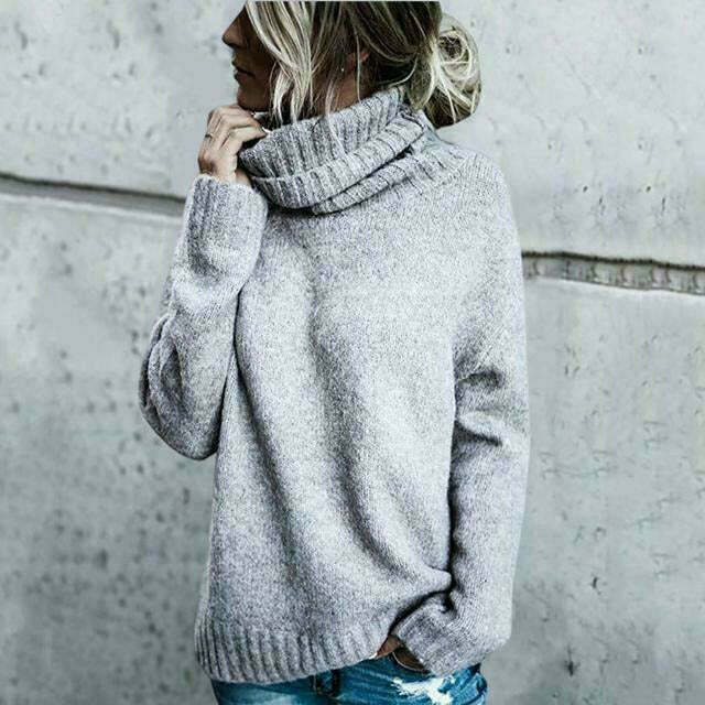 WW |  Oversize-Rollkragenpullover aus Wolle für Damen - Komfortable Streetwear für Damen