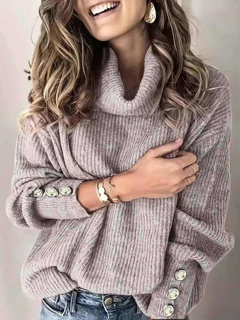 WW |  Baumwoll-Rollkragenpullover für Damen - Perfekt für Casual Days