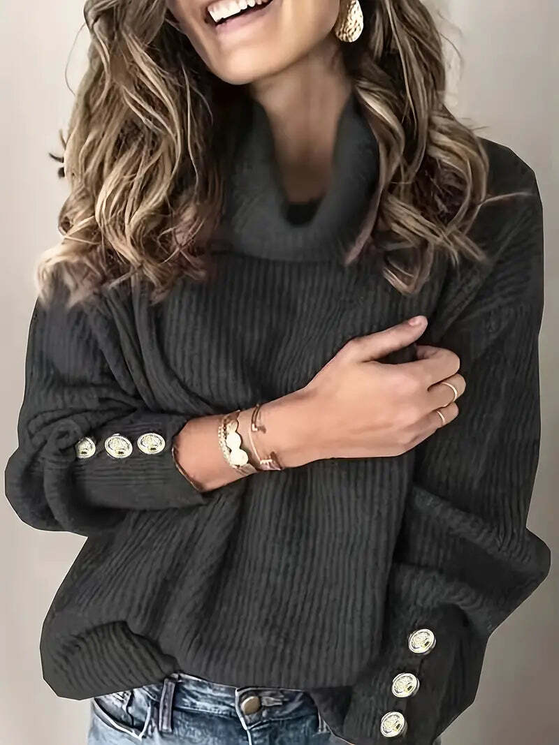 WW |  Baumwoll-Rollkragenpullover für Damen - Perfekt für Casual Days