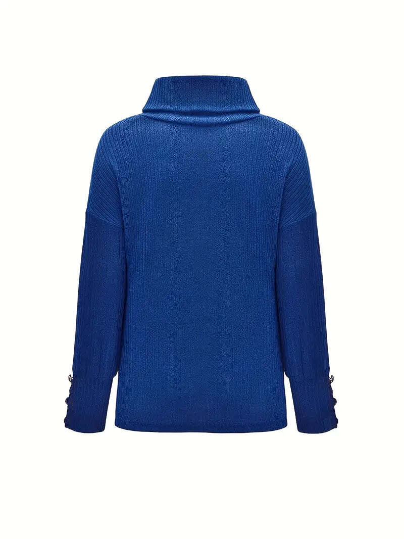WW |  Baumwoll-Rollkragenpullover für Damen - Perfekt für Casual Days