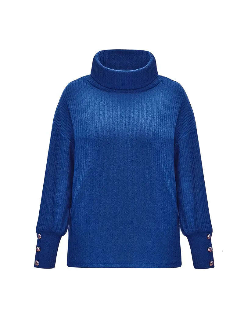 WW |  Baumwoll-Rollkragenpullover für Damen - Perfekt für Casual Days