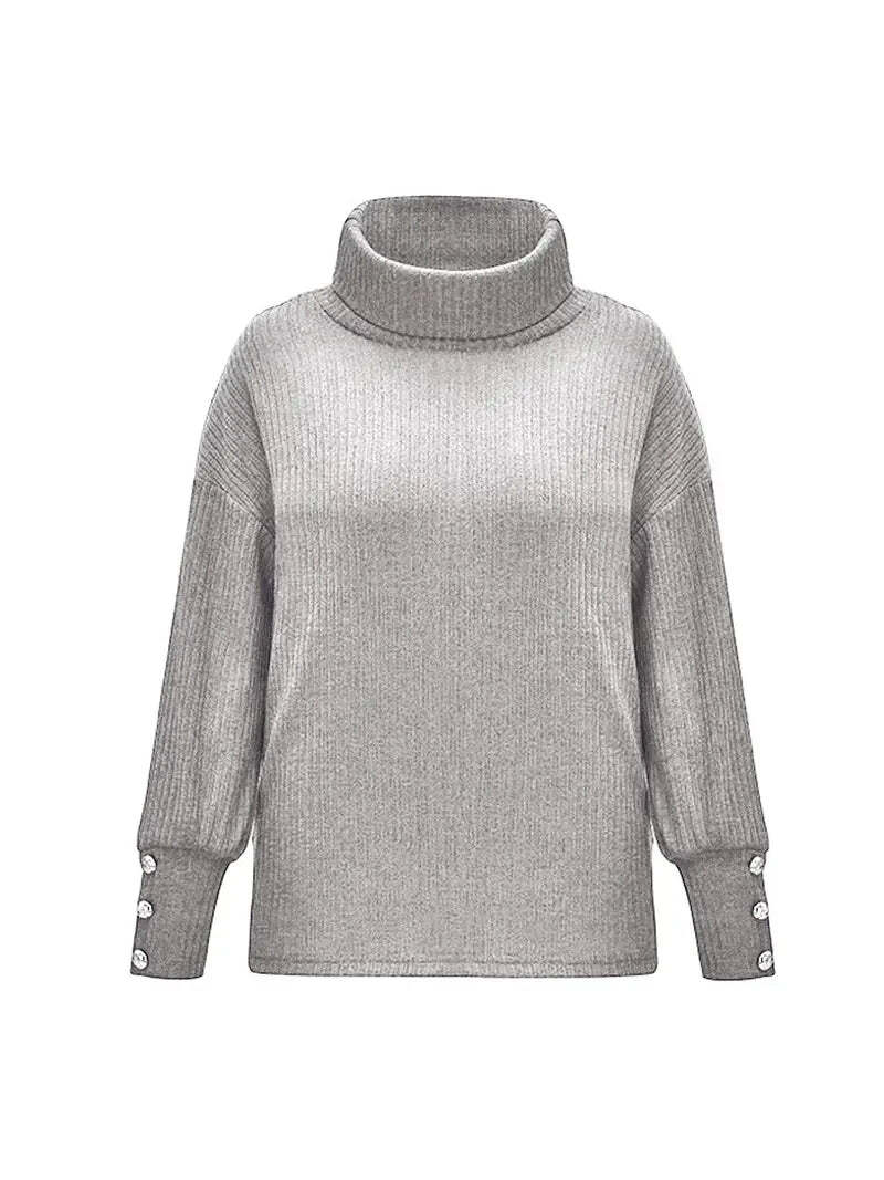WW |  Baumwoll-Rollkragenpullover für Damen - Perfekt für Casual Days