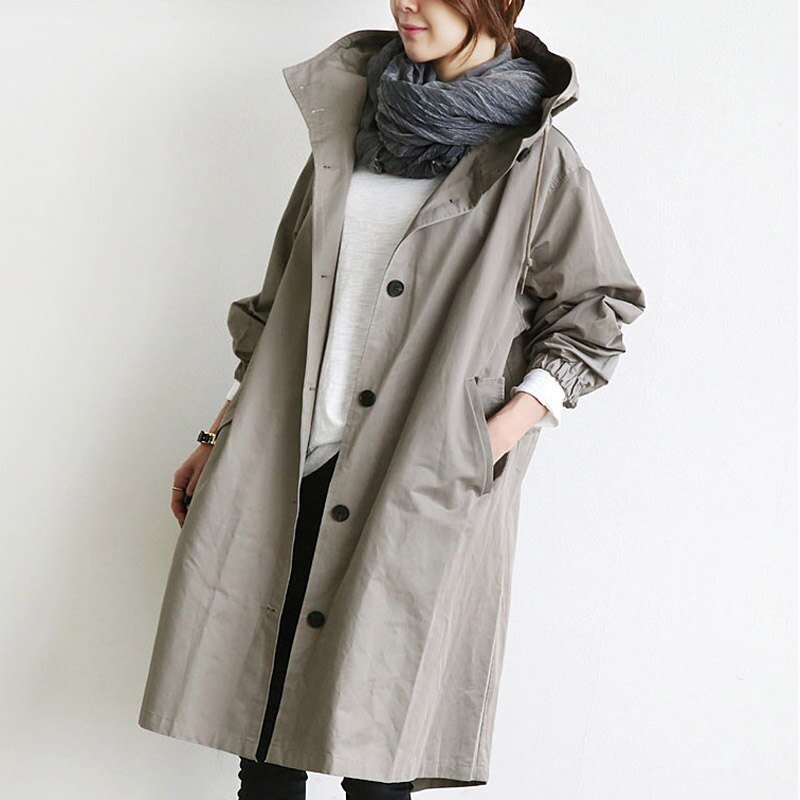 WW | Trench Coat - Lightweight Layering Jacket - Button Front with Pockets