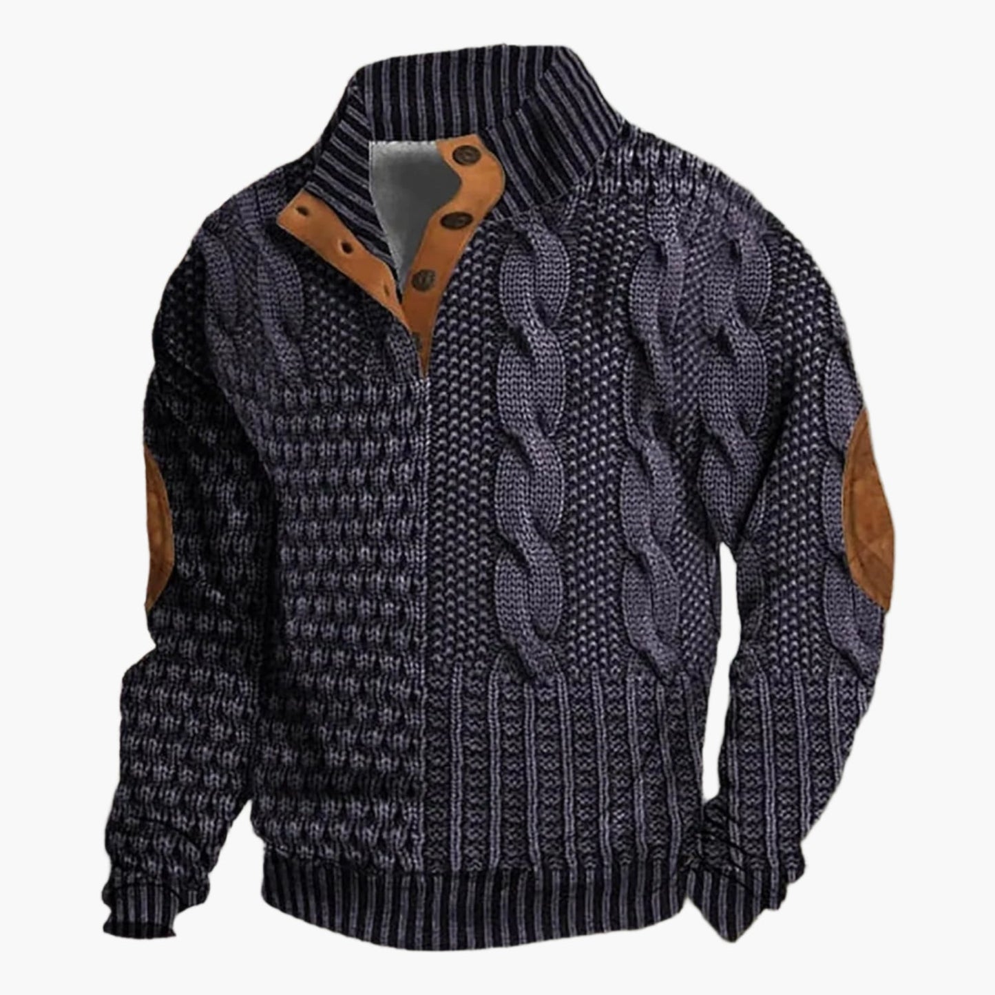 WW | Strickmuster Bomberjacke im Vintage-Look - Modische Freizeitjacke mit Knopfleiste