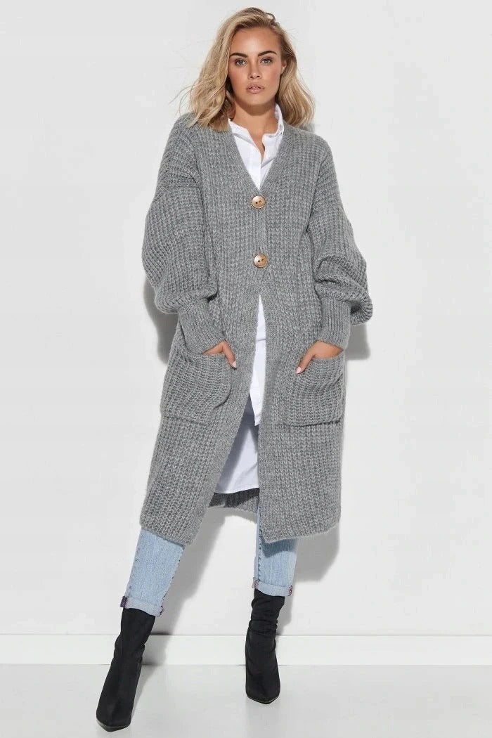 WW | Cardigan - Oversized fit - Long length - Button closure - Large pockets