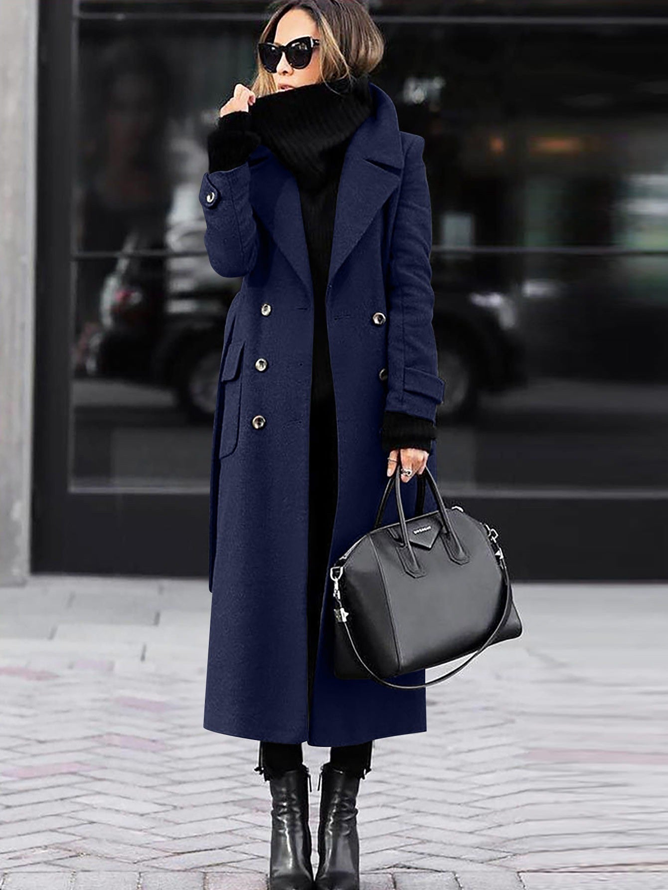 WW | Long wool jacket Tailored design Double-breasted Classic design
