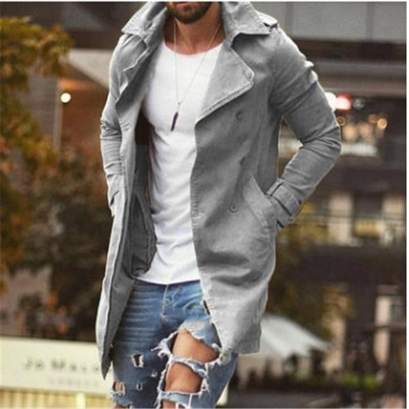 WW | Mantel Mittellang Slim Fit Baumwollmischung Doppelt Knopf Mit Revers