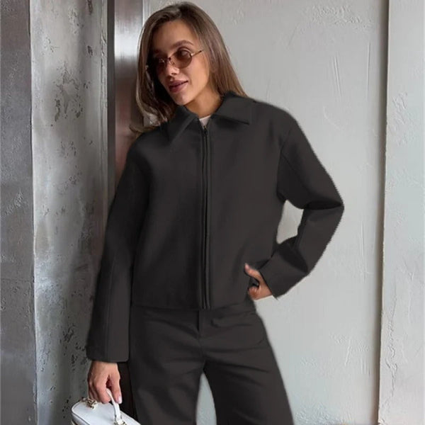 WW | Damen Reißverschlussjacke – Strukturierte Passform – Klassischer Kragen – Langärmlige Oberbekleidung