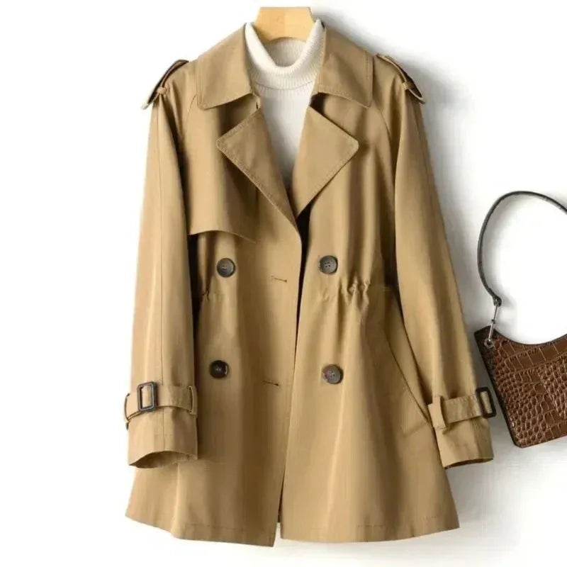 WW | Trenchcoat Maßgeschneiderte Passform Doppelreihig Gürteltaschen Schulterklappen