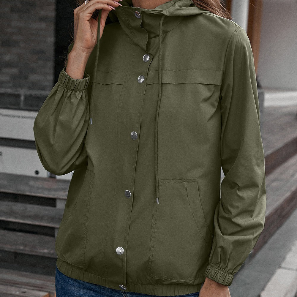 WW | Regenjacke Wasserdicht Winddicht Lockere Passform Kapuze und Taschen