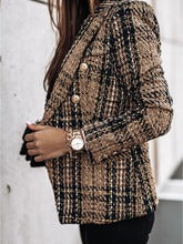 WW | Blazer Tailored Fit Double Breasted Woven Pattern Puff Sleeves