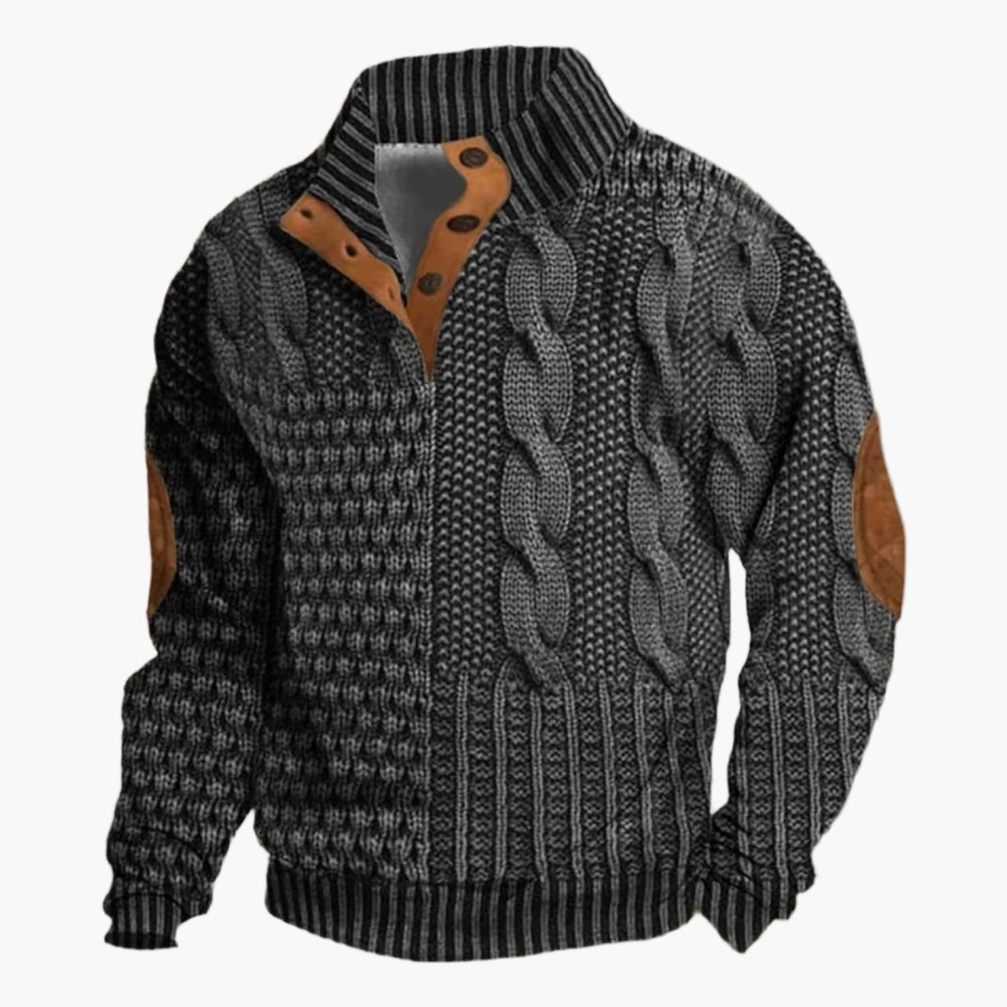 WW | Strickmuster Bomberjacke im Vintage-Look - Modische Freizeitjacke mit Knopfleiste