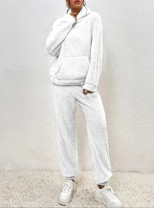 WW | Lounge Satz Teddy Fleece Relaxed Passform Kapuze und Kängurutasche