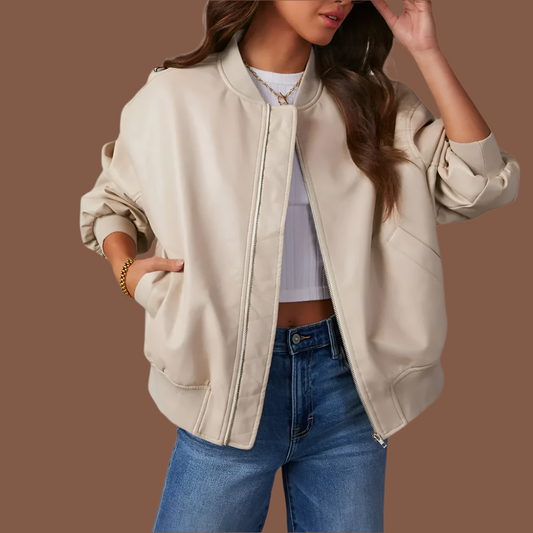 WW | Damen Freizeitjacke – Lockere Passform – Leicht – Reißverschluss vorne – Gerippter Besatz – Taschen