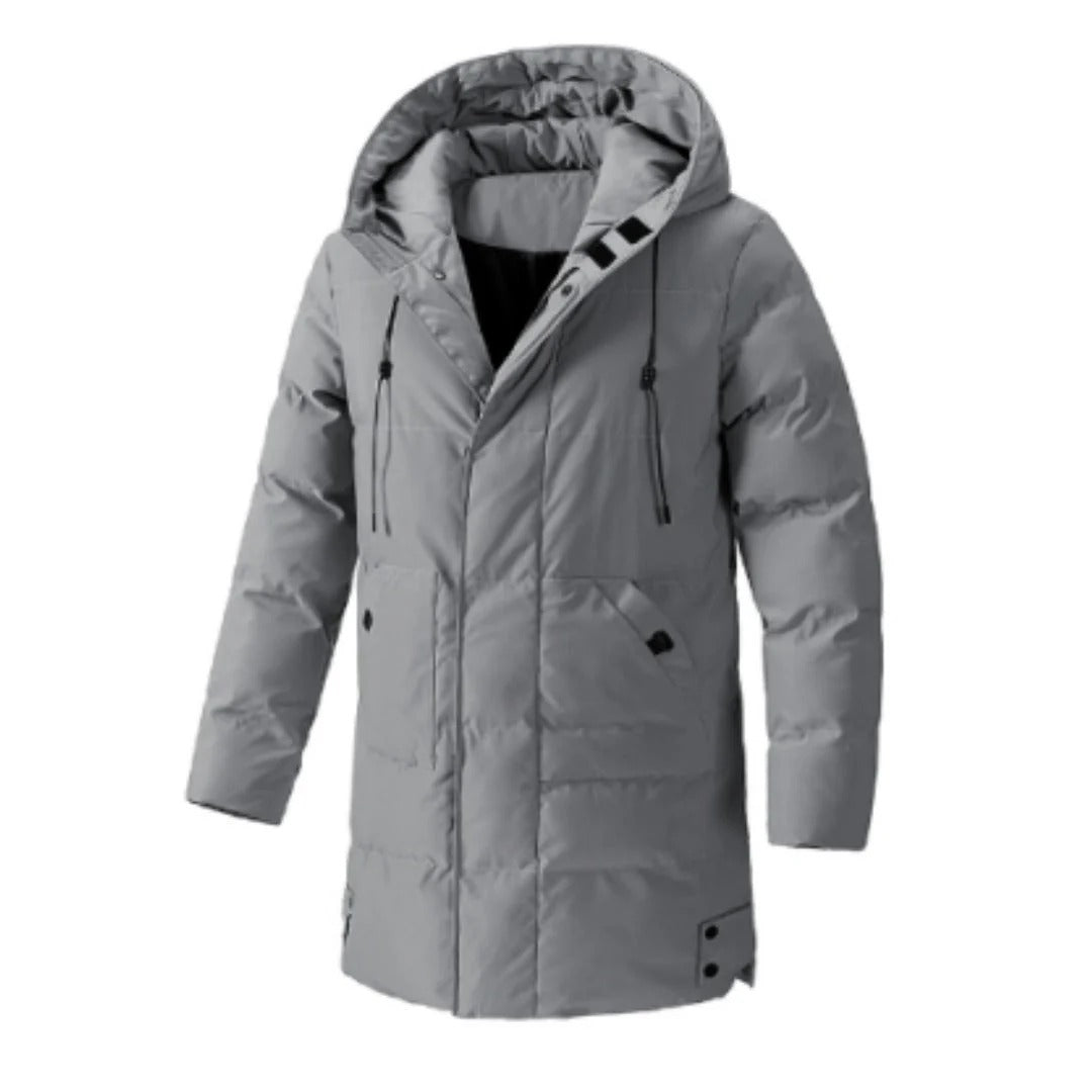 WW | Jacke mit Kapuze, wasserabweisend, wattiert, mittellang, mehrere Taschen
