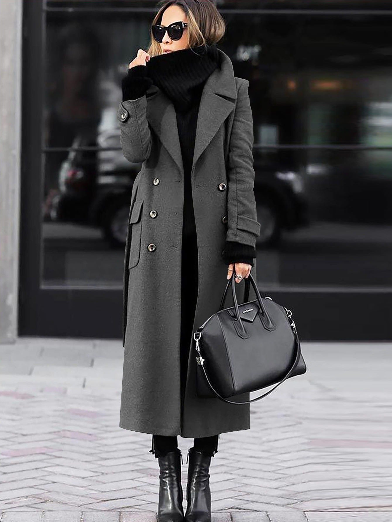 WW | Long wool jacket Tailored design Double-breasted Classic design
