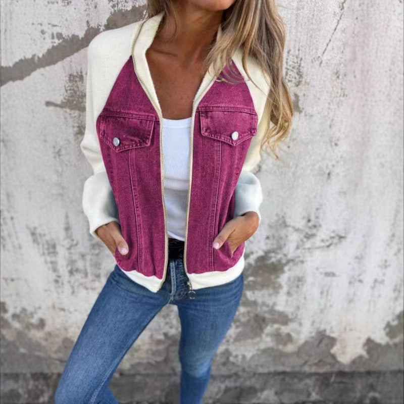 WW | Made of denim Relaxed fit Patchwork design Long sleeves Button fastening