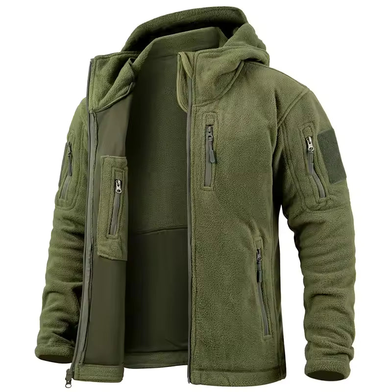 WW | Relaxed Fit Fleece Jacket Hood Full Zip With Zip Pockets