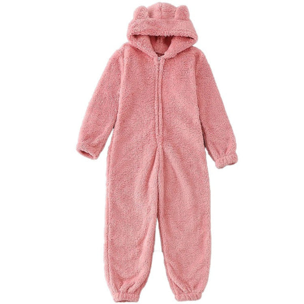 WW | Damen Teddy Fleece Overall mit Kapuze