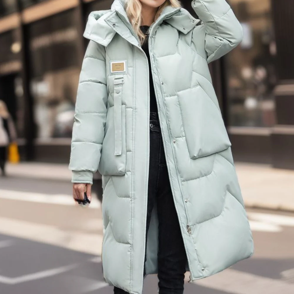 WW | Women's Quilted Coat – Oversized Fit – Hooded – Long – Insulated Warmth