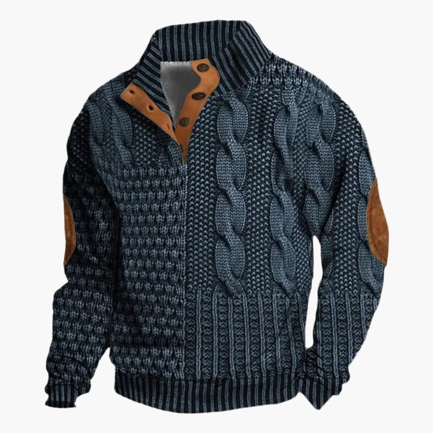 WW | Strickmuster Bomberjacke im Vintage-Look - Modische Freizeitjacke mit Knopfleiste